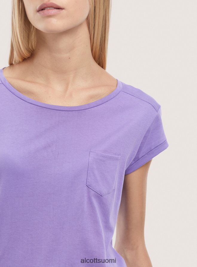vaatetus fi Alcott naiset perus puuvillainen t-paita rintataskulla valkoinen HL28P0442