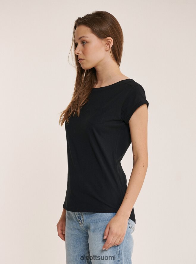 vaatetus fi Alcott naiset perus puuvillainen t-paita rintataskulla valkoinen HL28P0489