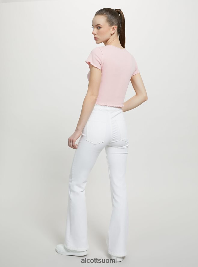 vaatetus fi Alcott naiset puuvillainen t-paita brodeerauksella valkoinen HL28P056