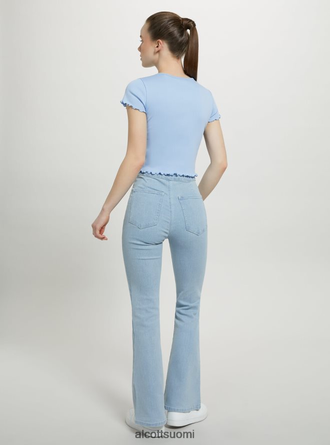 vaatetus fi Alcott naiset puuvillainen t-paita brodeerauksella valkoinen HL28P078