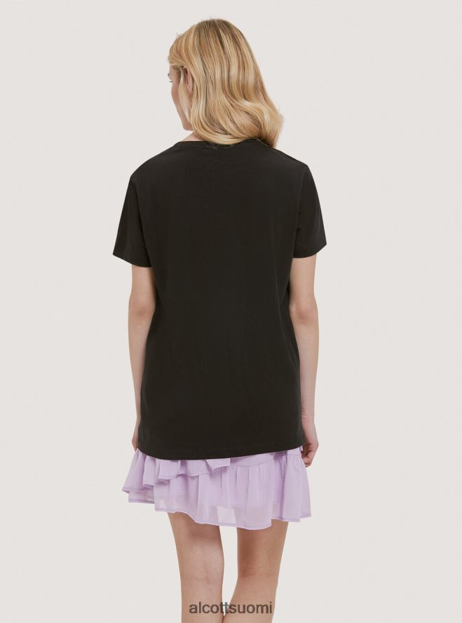 vaatetus fi Alcott naiset puuvillainen t-paita painatuksella musta HL28P0196