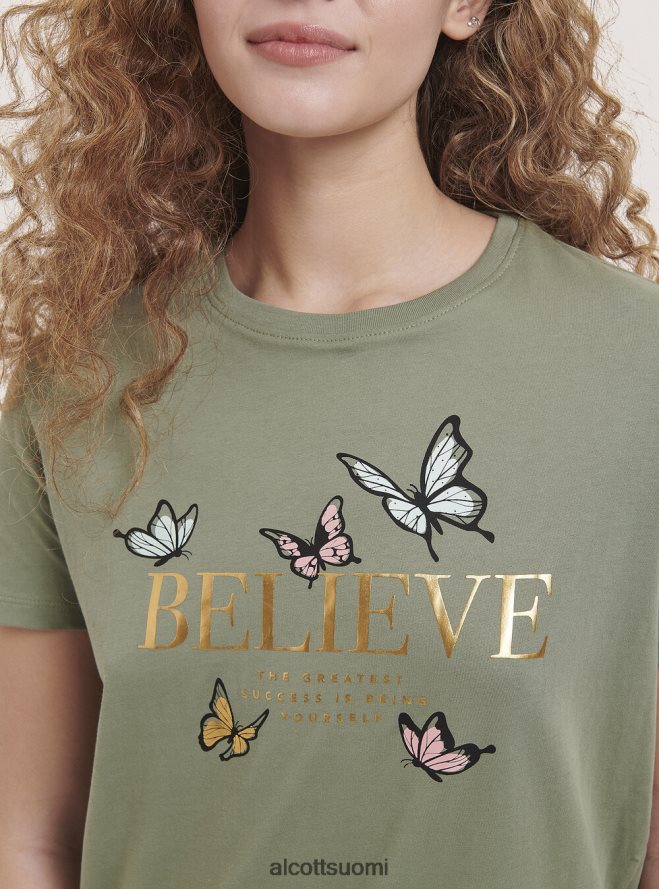 vaatetus fi Alcott naiset puuvillainen t-paita painatuksella musta HL28P0299