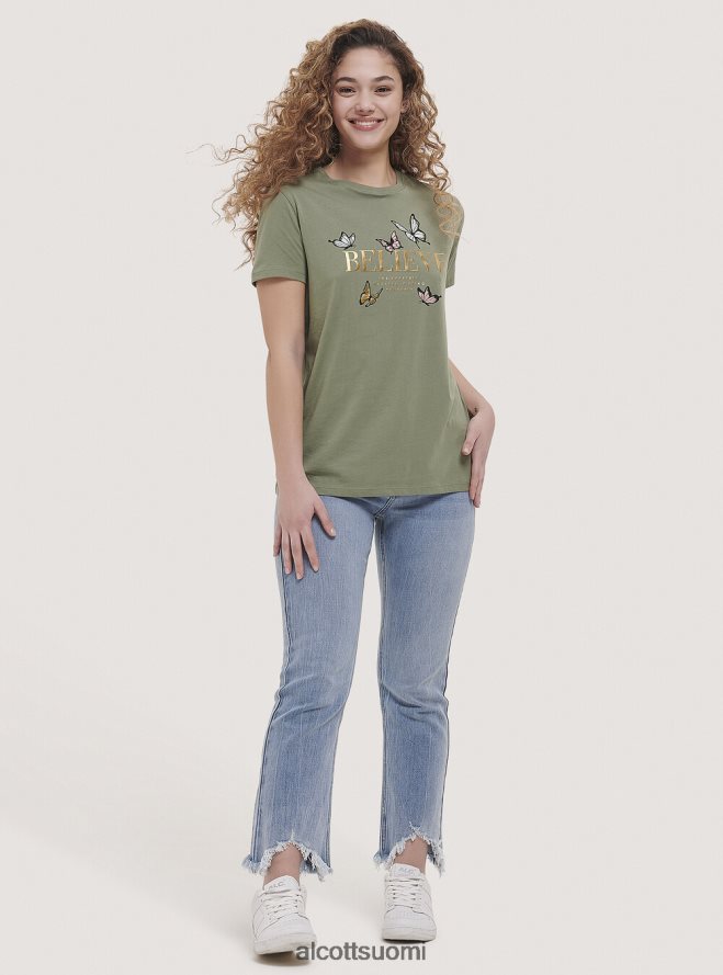 vaatetus fi Alcott naiset puuvillainen t-paita painatuksella musta HL28P0299