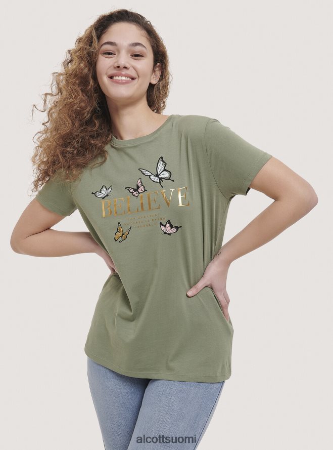 vaatetus fi Alcott naiset puuvillainen t-paita painatuksella musta HL28P0299