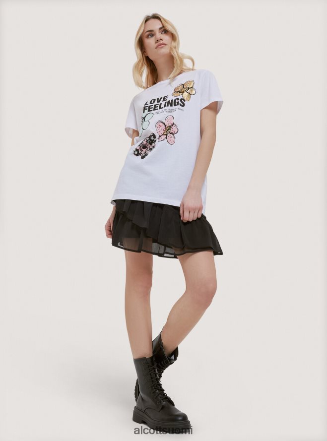 vaatetus fi Alcott naiset puuvillainen t-paita painatuksella musta HL28P0355