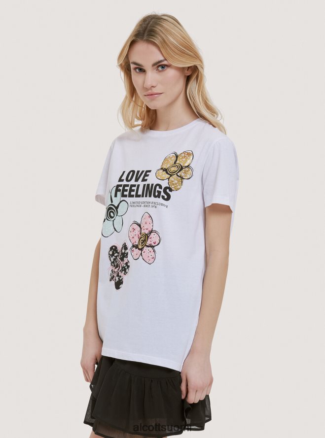 vaatetus fi Alcott naiset puuvillainen t-paita painatuksella musta HL28P0355