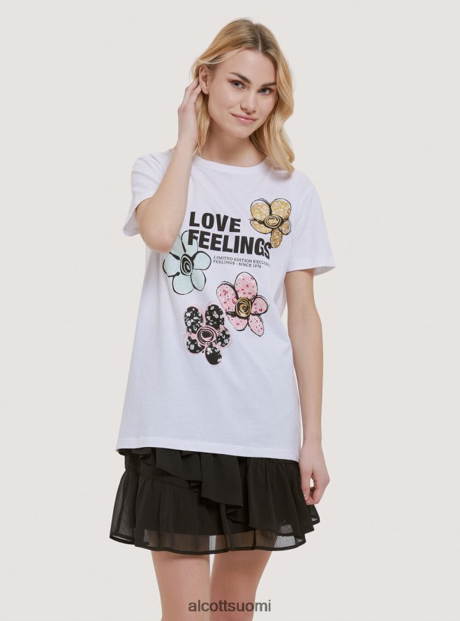 vaatetus fi Alcott naiset puuvillainen t-paita painatuksella musta HL28P0355