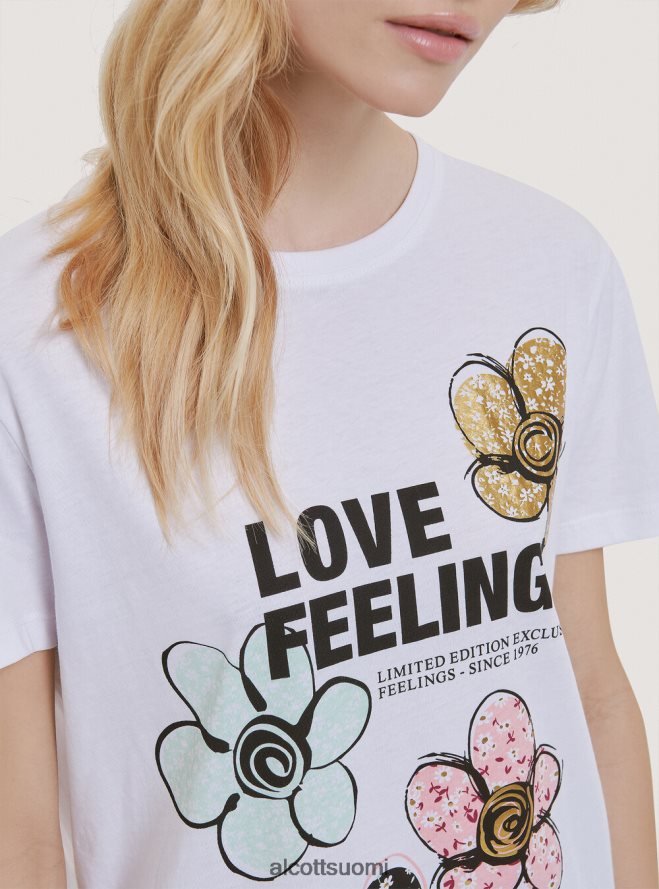 vaatetus fi Alcott naiset puuvillainen t-paita painatuksella musta HL28P0355