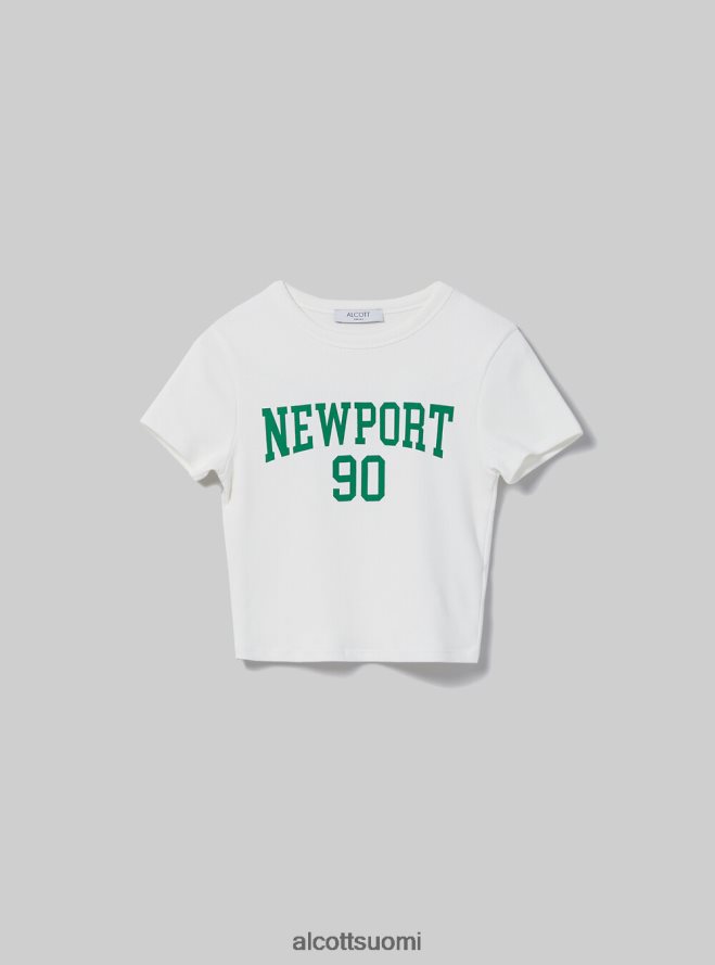 vaatetus fi Alcott naiset rajattu t-paita collegeprintillä wh2 valkoinen HL28P0342