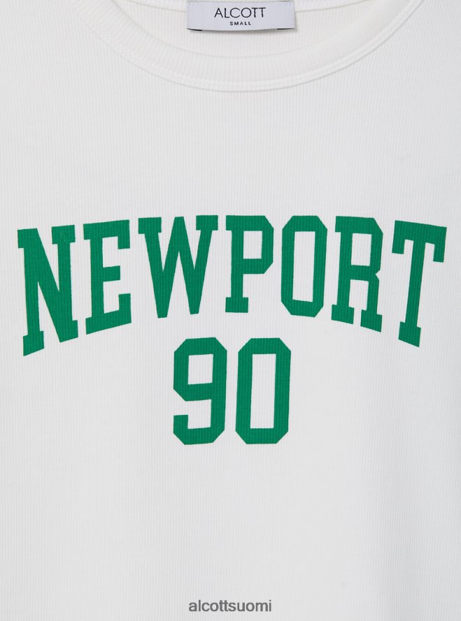 vaatetus fi Alcott naiset rajattu t-paita collegeprintillä wh2 valkoinen HL28P0342