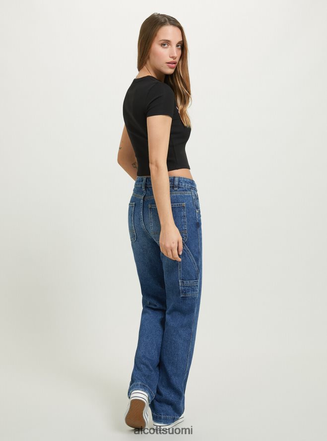 vaatetus fi Alcott naiset rajattu t-paita collegeprintillä wh2 valkoinen HL28P0372