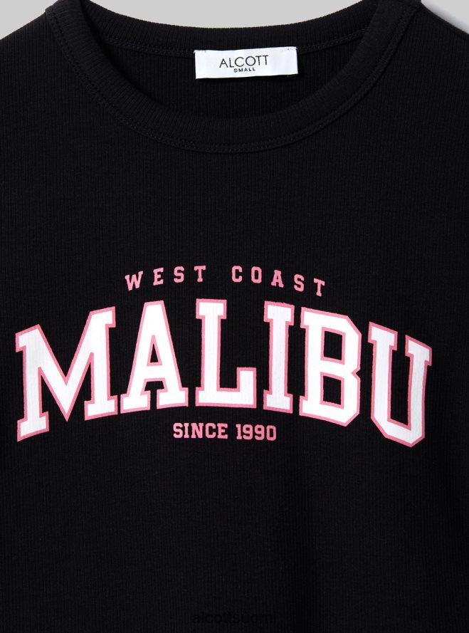 vaatetus fi Alcott naiset rajattu t-paita collegeprintillä wh2 valkoinen HL28P0372