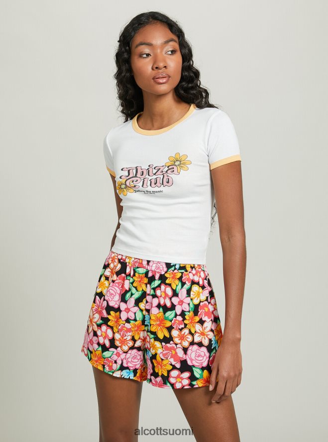 vaatetus fi Alcott naiset t-paita printillä ja kontrastivärillä c4546 lillac HL28P0391