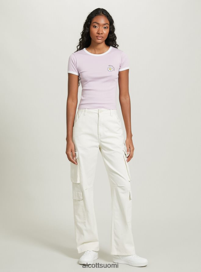 vaatetus fi Alcott naiset t-paita printillä ja kontrastivärillä c4546 lillac HL28P09
