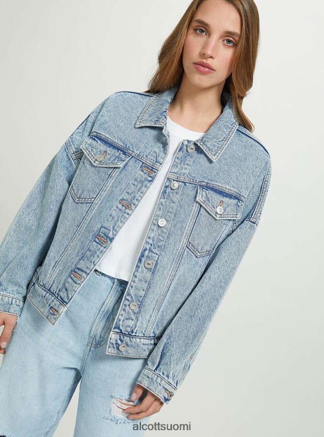 vaatetus fi Alcott naiset farkkutakki joustavalla vyötäröllä d006 taivaansininen HL28P0490