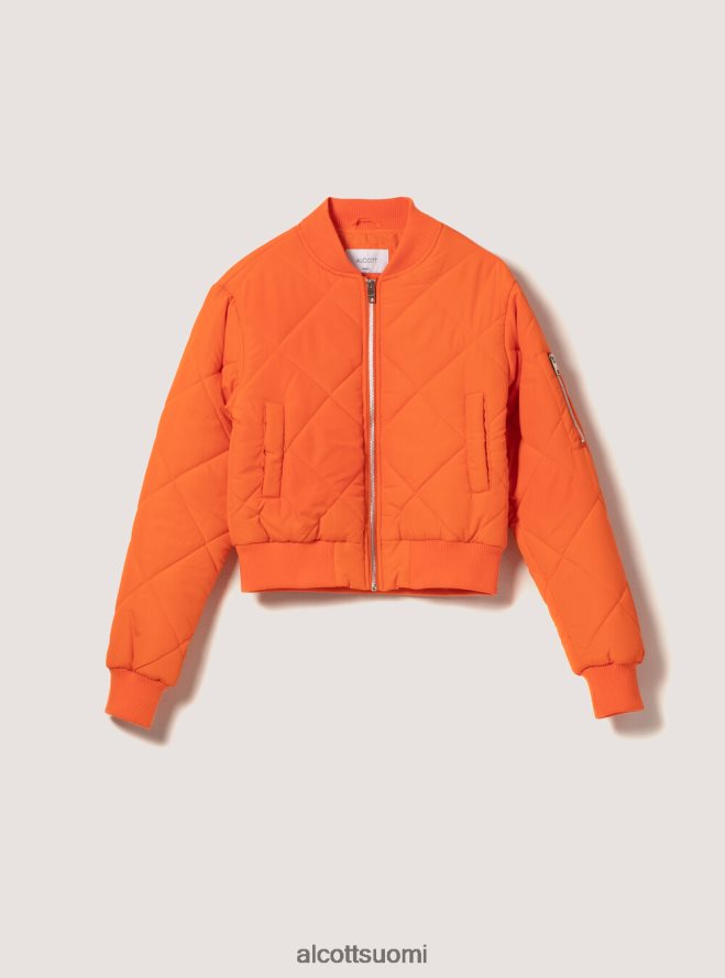 vaatetus fi Alcott naiset leikattu bomber-takki kierrätetyllä pehmusteella br2 ruskea keskipitkä HL28P0221