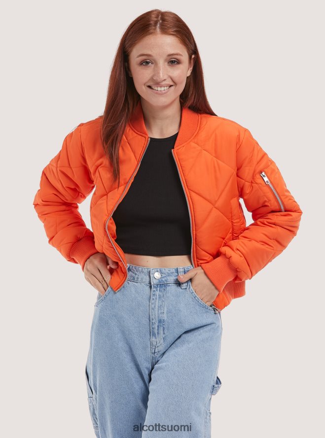 vaatetus fi Alcott naiset leikattu bomber-takki kierrätetyllä pehmusteella br2 ruskea keskipitkä HL28P0221