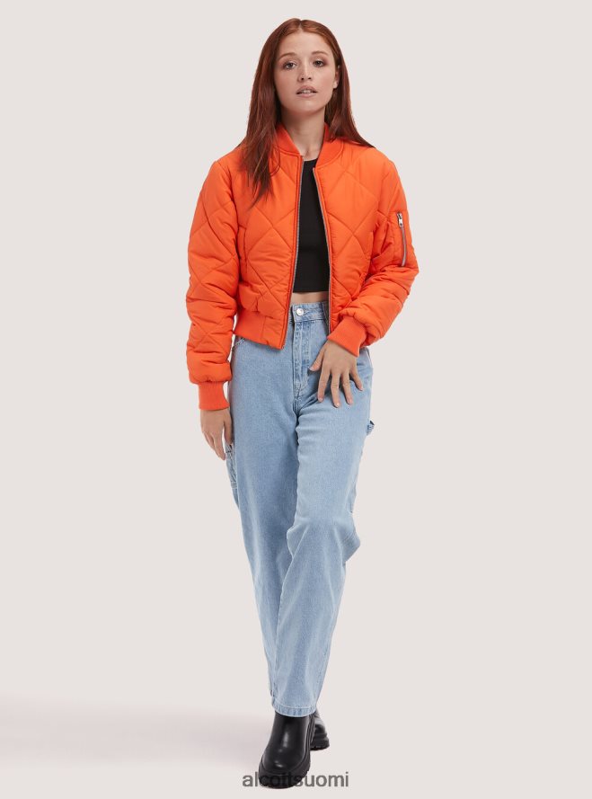 vaatetus fi Alcott naiset leikattu bomber-takki kierrätetyllä pehmusteella br2 ruskea keskipitkä HL28P0221