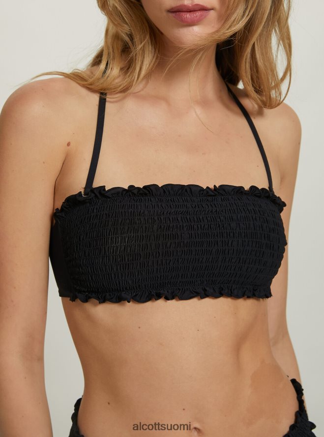 vaatetus fi Alcott naiset kuvioitu bandeau-bikinipaita bk1 musta HL28P0262