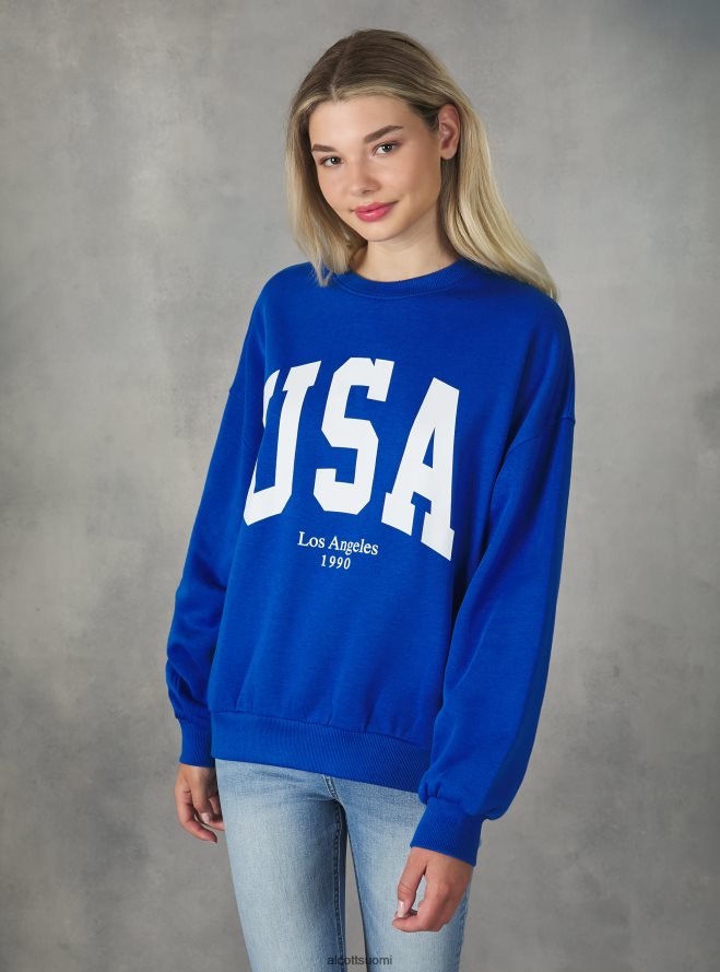 vaatetus fi Alcott naiset crewneck college comfort fit collegepaita az2 azzurre medium HL28P0413