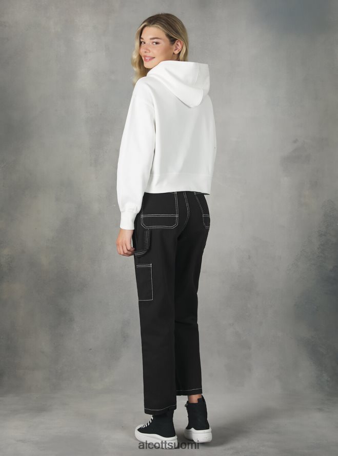 vaatetus fi Alcott naiset lyhennetty collegepaita mukavasti istuvalla hupulla bk1 musta HL28P0376