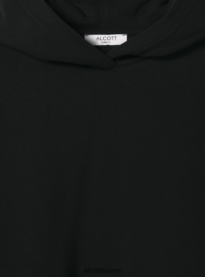 vaatetus fi Alcott naiset lyhennetty collegepaita mukavasti istuvalla hupulla bk1 musta HL28P0436