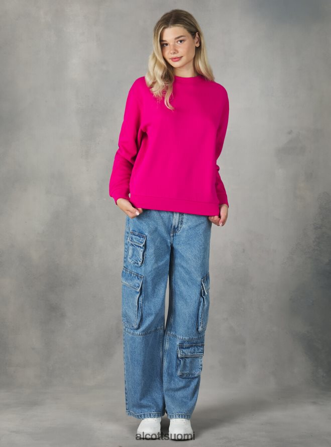 vaatetus fi Alcott naiset puuvillainen pyöreäkauluksinen collegepaita bk1 musta HL28P0139