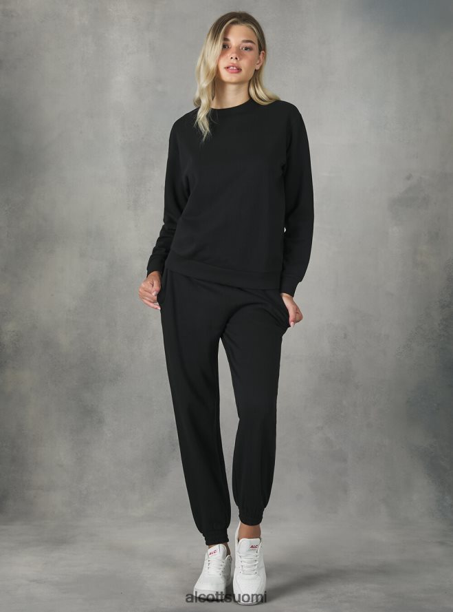 vaatetus fi Alcott naiset puuvillainen pyöreäkauluksinen collegepaita bk1 musta HL28P0159