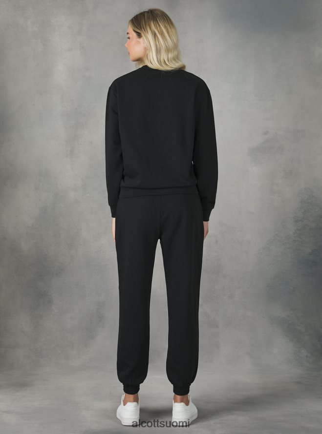 vaatetus fi Alcott naiset puuvillainen pyöreäkauluksinen collegepaita bk1 musta HL28P0159