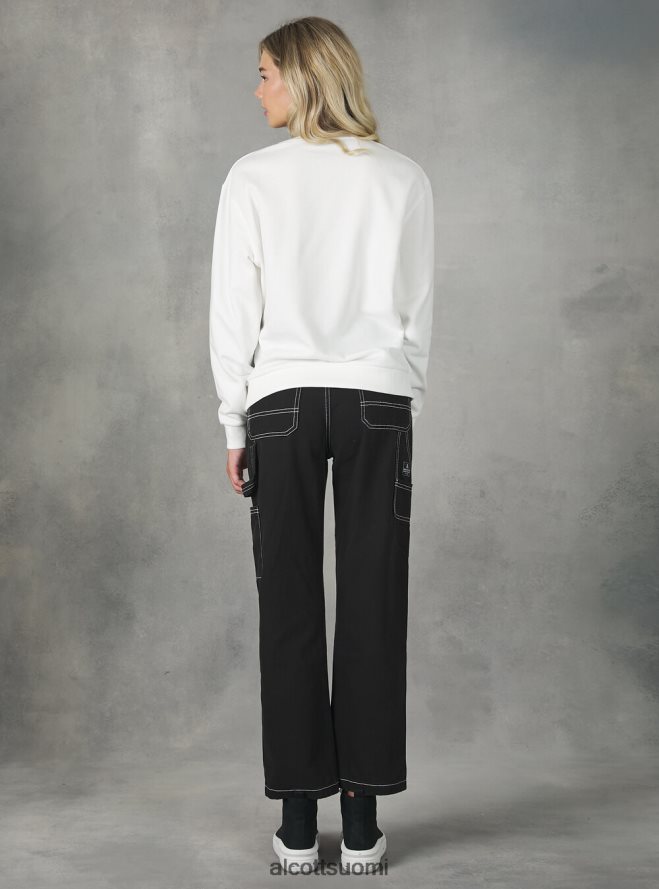 vaatetus fi Alcott naiset puuvillainen pyöreäkauluksinen collegepaita bk1 musta HL28P0447