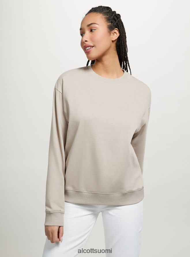 vaatetus fi Alcott naiset tavallinen puuvillainen pyöreäkauluksinen collegepaita wh2 valkoinen HL28P0101