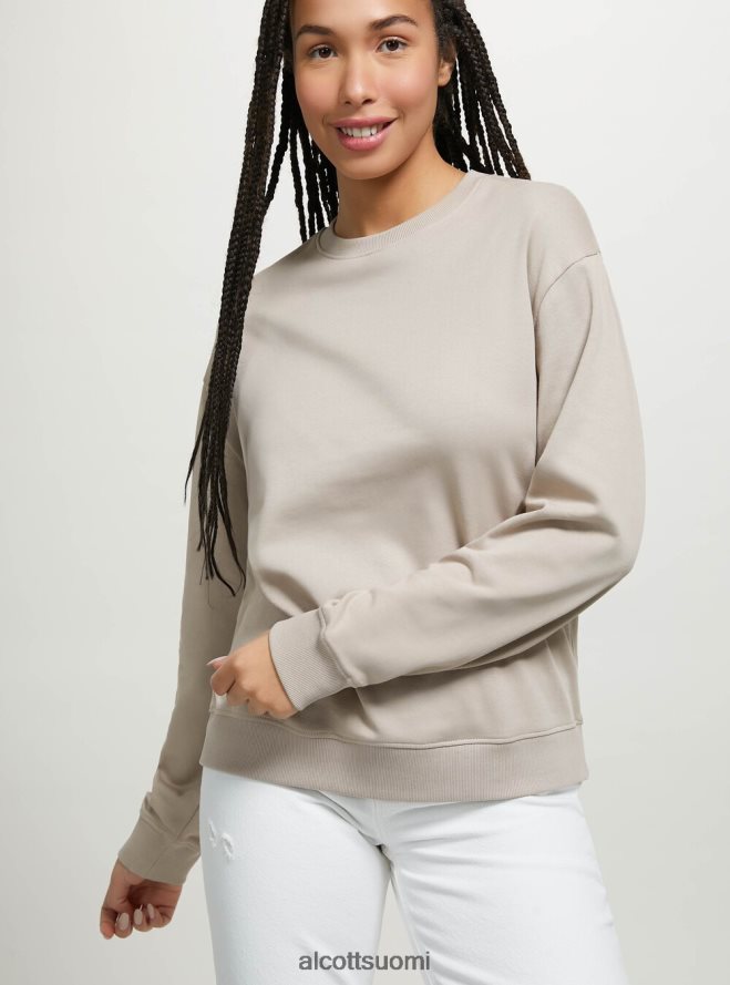 vaatetus fi Alcott naiset tavallinen puuvillainen pyöreäkauluksinen collegepaita wh2 valkoinen HL28P0101