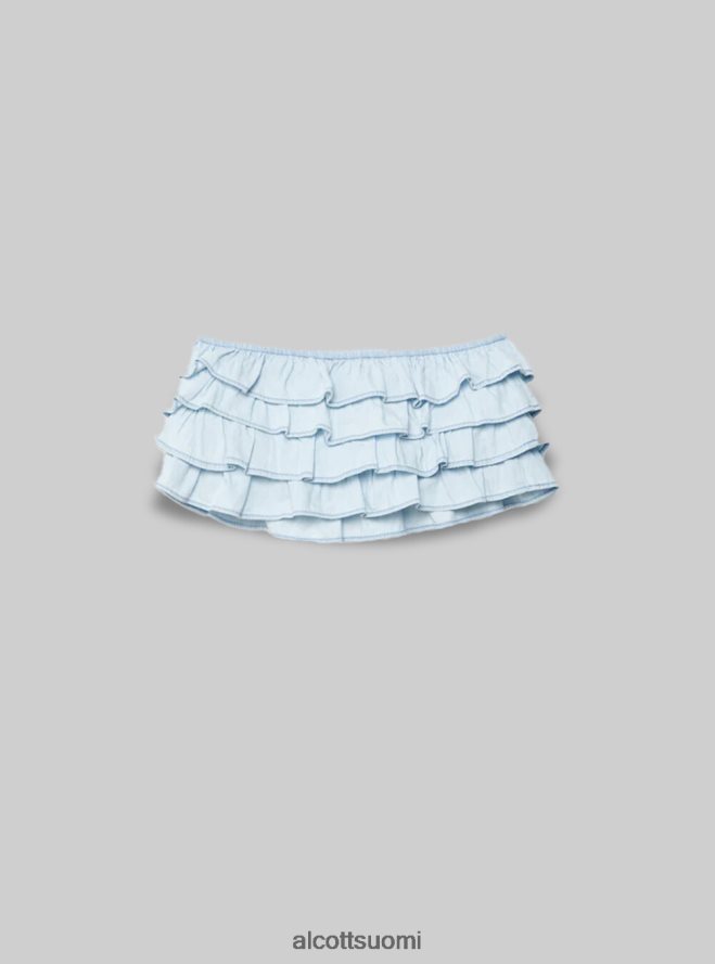 vaatetus fi Alcott naiset katkaistu farkkutoppi röyhelöllä d005 vaaleansininen HL28P0209