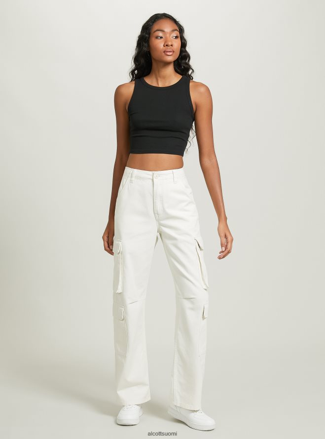 vaatetus fi Alcott naiset lyhennetty puuvillapusero bk1 musta HL28P0154