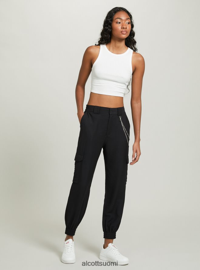 vaatetus fi Alcott naiset lyhennetty puuvillapusero bk1 musta HL28P0295