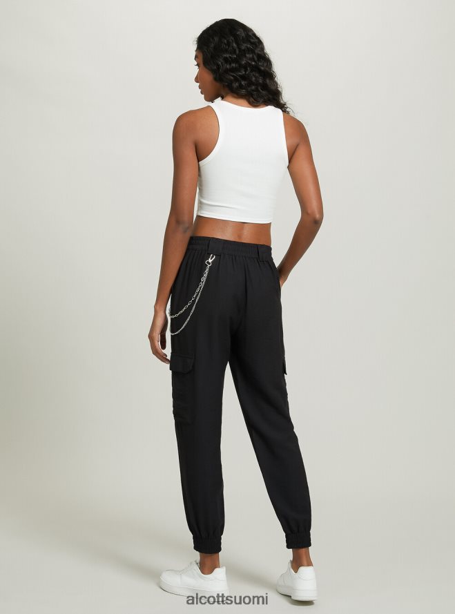 vaatetus fi Alcott naiset lyhennetty puuvillapusero bk1 musta HL28P0295