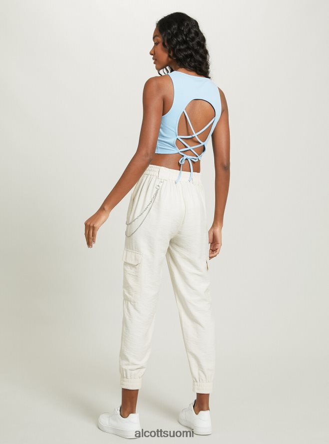 vaatetus fi Alcott naiset nauhallinen crop toppi wh2 valkoinen HL28P0275