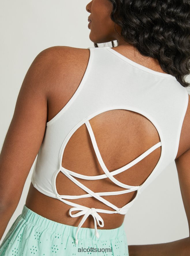 vaatetus fi Alcott naiset nauhallinen crop toppi wh2 valkoinen HL28P02
