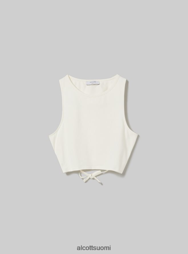 vaatetus fi Alcott naiset nauhallinen crop toppi wh2 valkoinen HL28P02