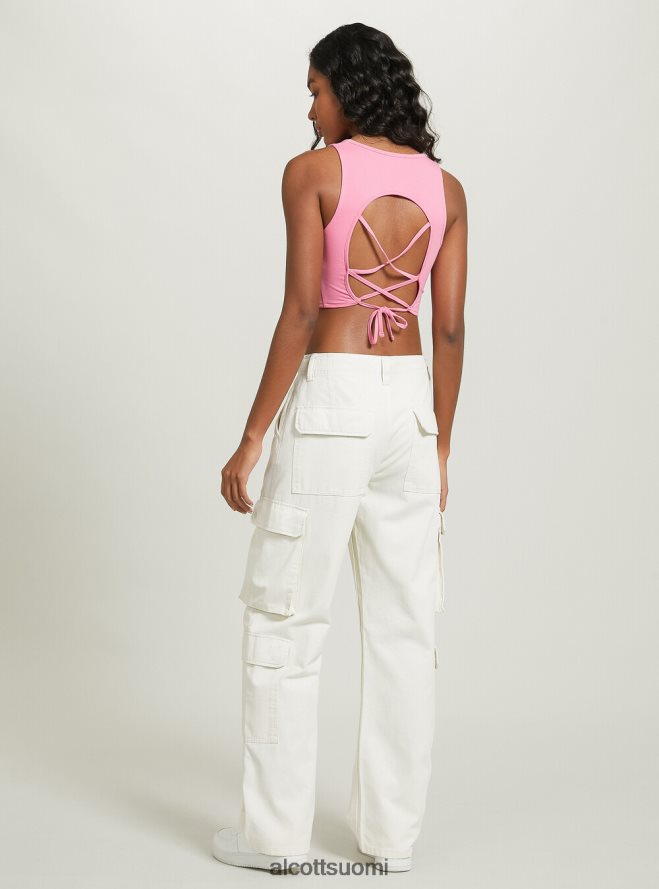 vaatetus fi Alcott naiset nauhallinen crop toppi wh2 valkoinen HL28P0333