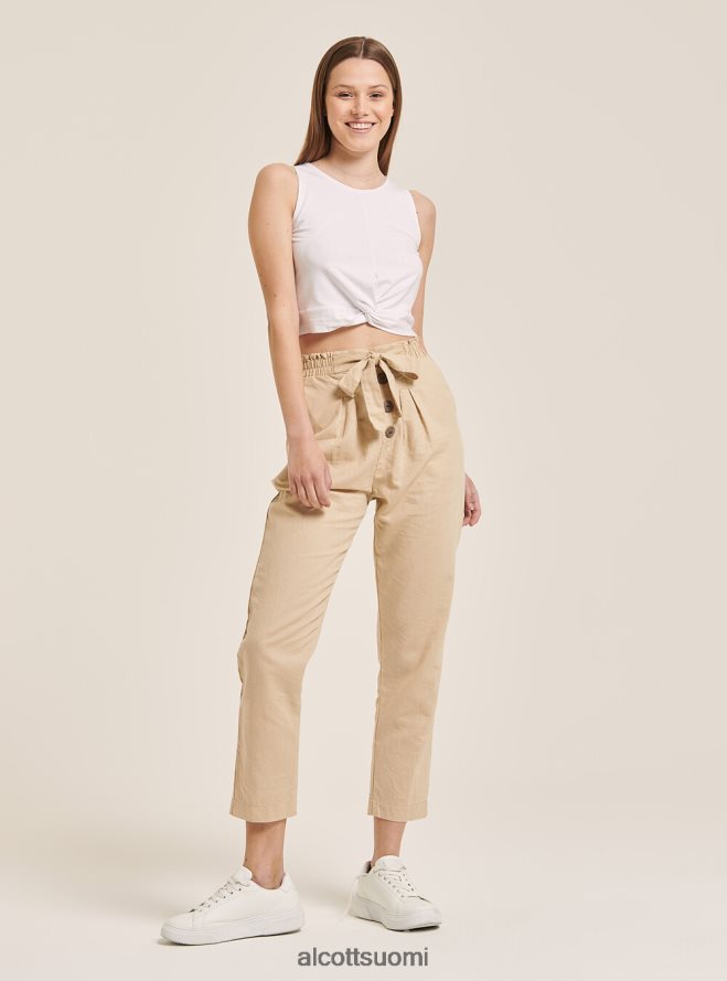 vaatetus fi Alcott naiset perusrajattu toppi puuvillasolmulla bk1 musta HL28P0146