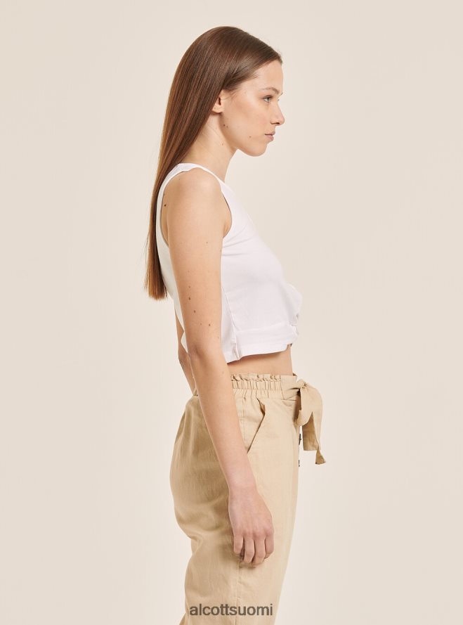 vaatetus fi Alcott naiset perusrajattu toppi puuvillasolmulla bk1 musta HL28P0146