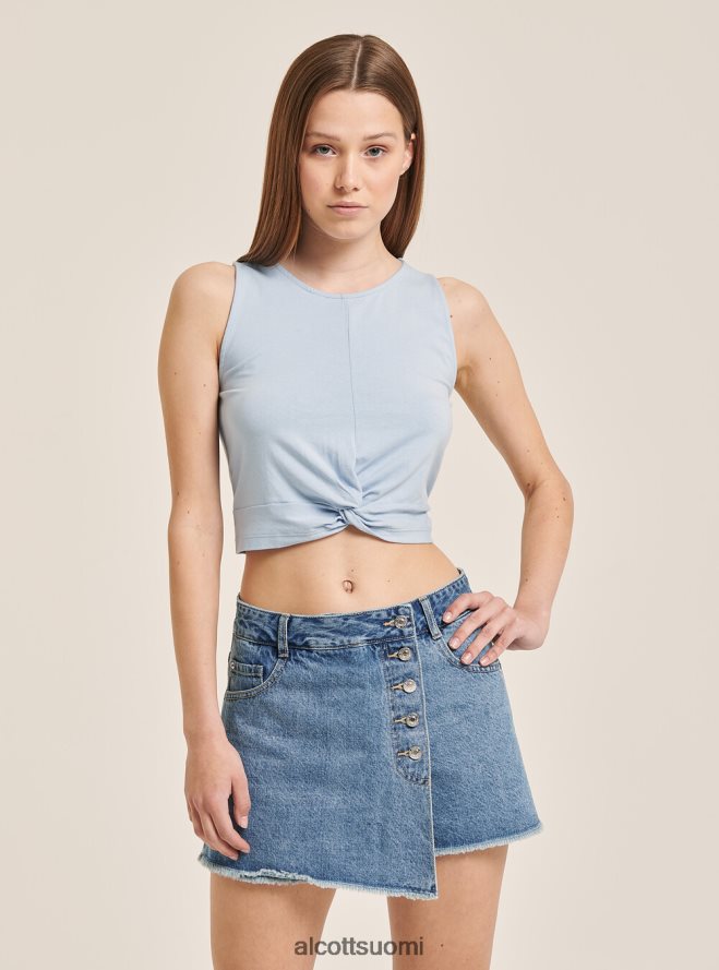 vaatetus fi Alcott naiset perusrajattu toppi puuvillasolmulla bk1 musta HL28P0261