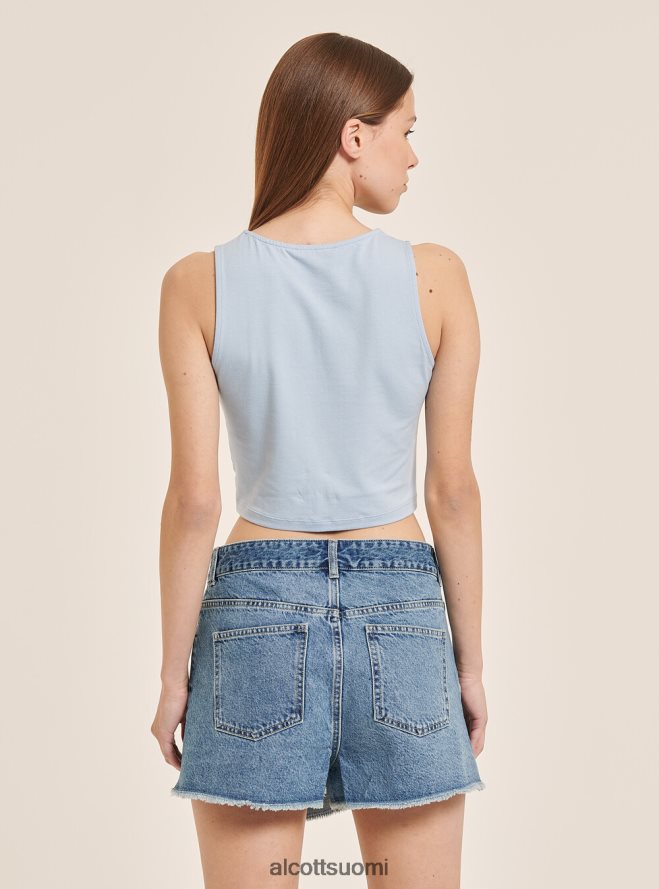 vaatetus fi Alcott naiset perusrajattu toppi puuvillasolmulla bk1 musta HL28P0261