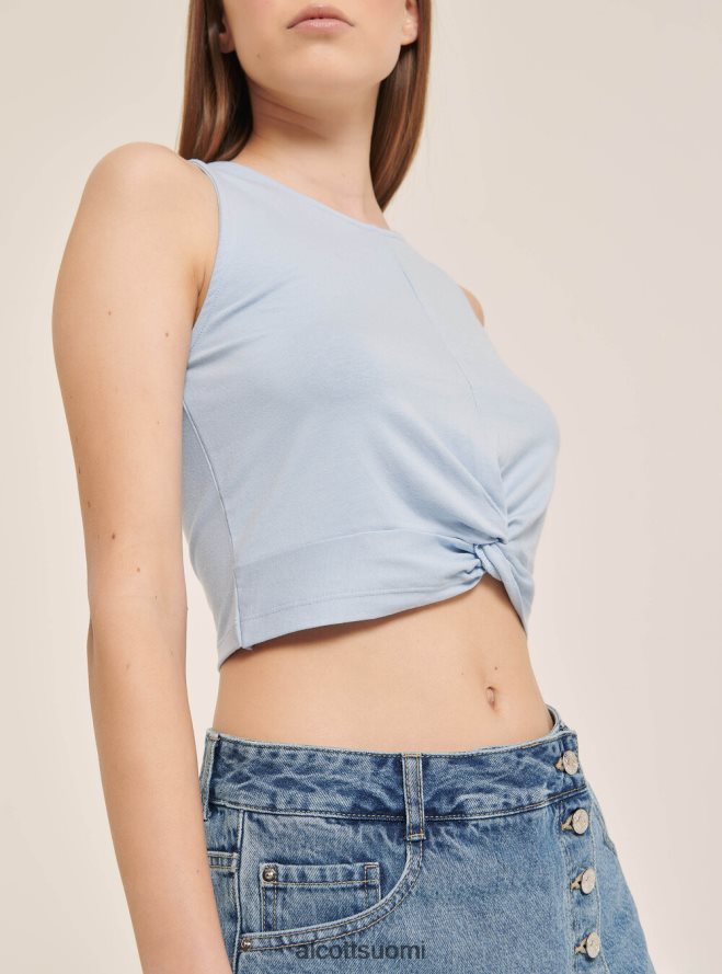 vaatetus fi Alcott naiset perusrajattu toppi puuvillasolmulla bk1 musta HL28P0261