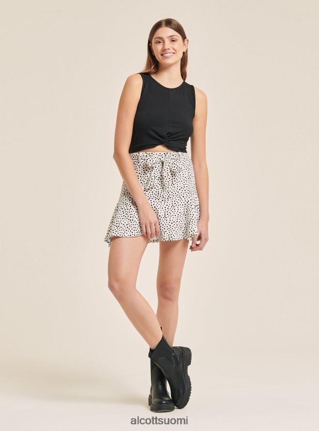 vaatetus fi Alcott naiset perusrajattu toppi puuvillasolmulla bk1 musta HL28P0455