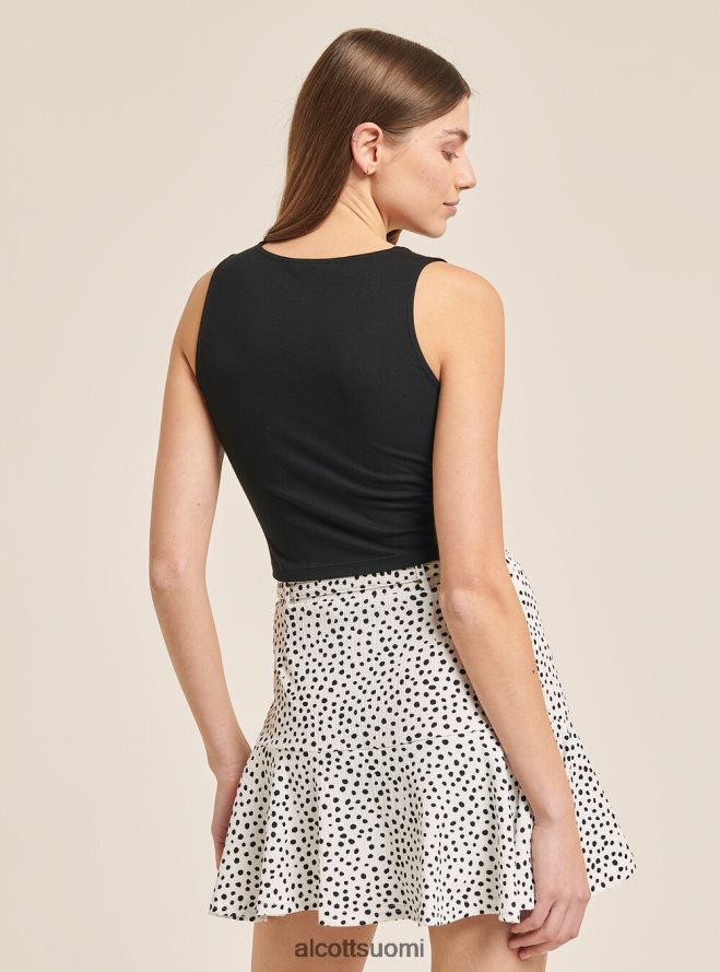 vaatetus fi Alcott naiset perusrajattu toppi puuvillasolmulla bk1 musta HL28P0455