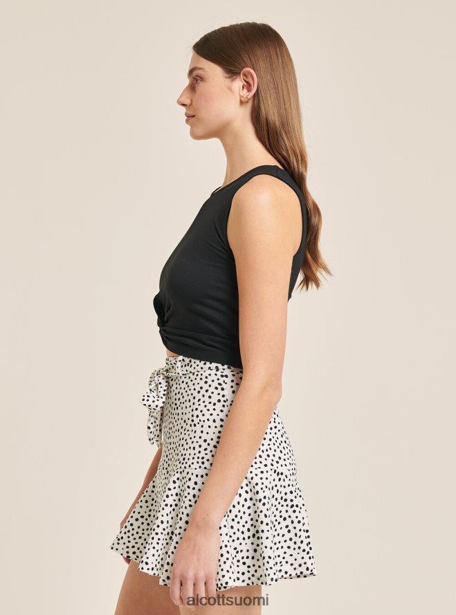 vaatetus fi Alcott naiset perusrajattu toppi puuvillasolmulla bk1 musta HL28P0455