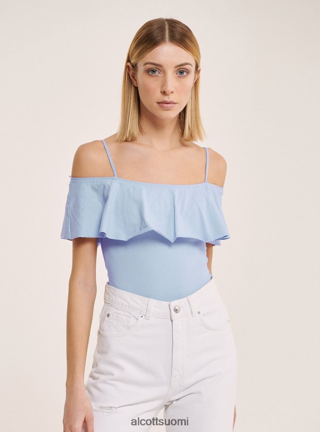 vaatetus fi Alcott naiset puuvillainen body röyhelöillä c2274 azzurre HL28P0244